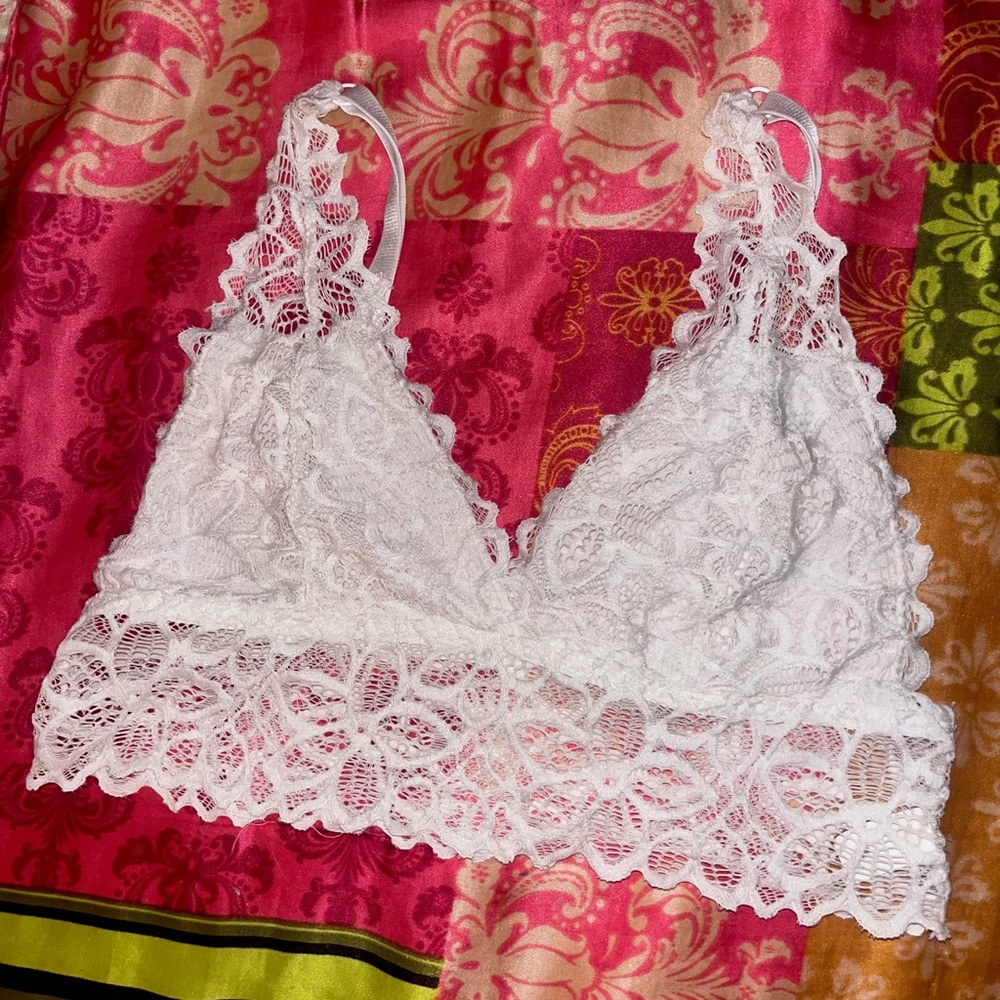 white lace bralette